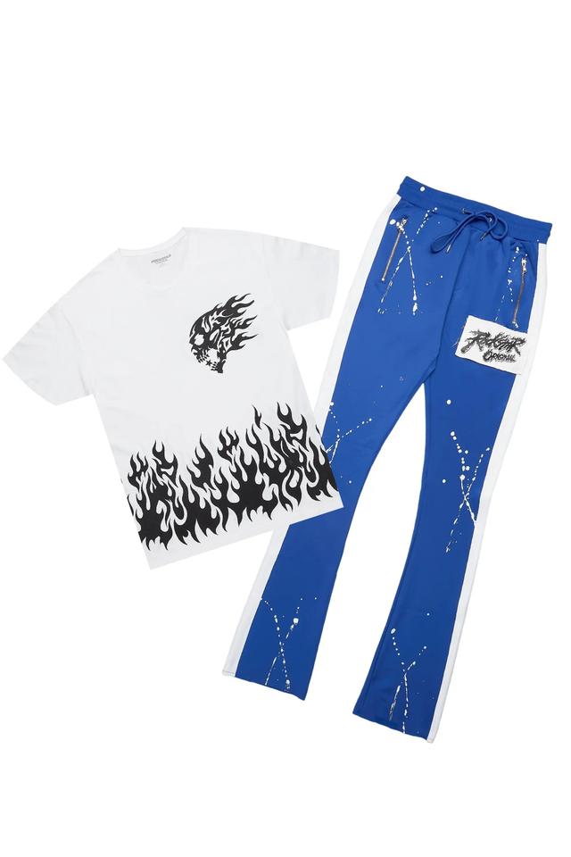 Bubble White/Royal T-Shirt/Stacked Flare Track Set Male Product Image