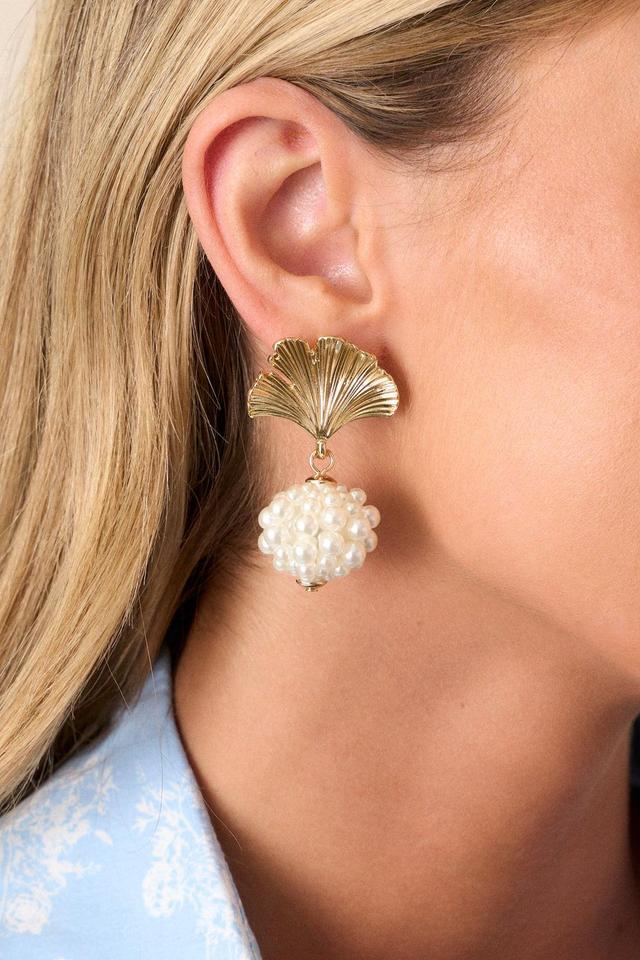 Thank Heavens Gold & Ivory Pearl Drop Earrings Product Image