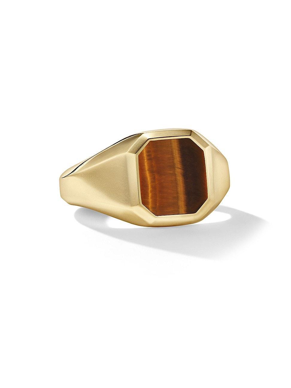 Mens Streamline Signet Ring in 18K Yellow Gold Product Image