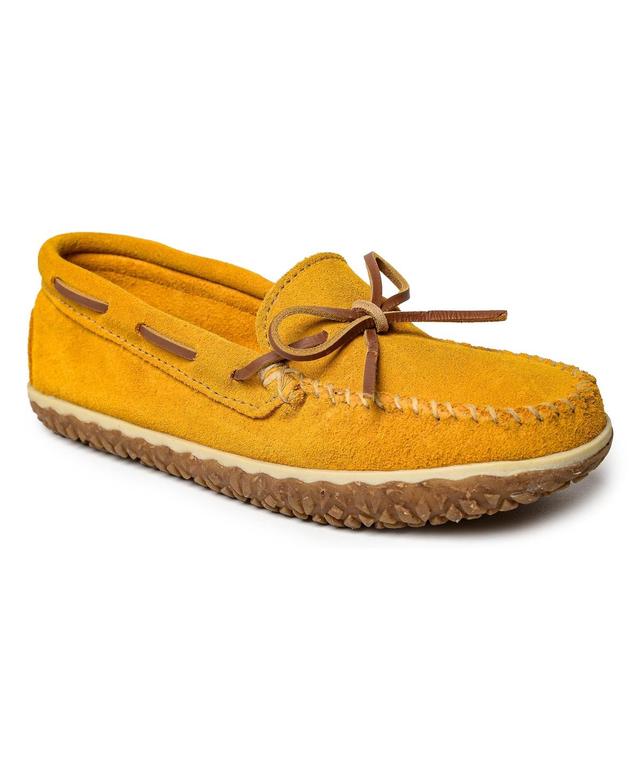 Minnetonka Womens Tie Tread Water Resistant Suede Moccasins Product Image