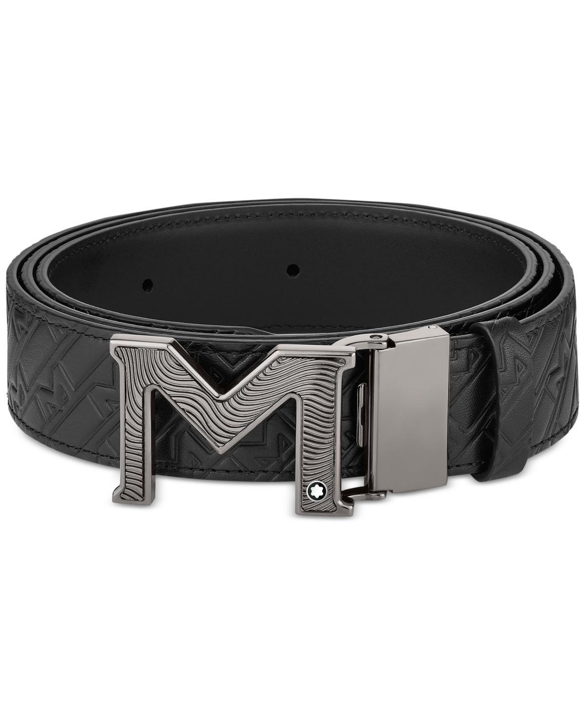 Mens M Rubberized Buckle Reversible Leather Belt Product Image