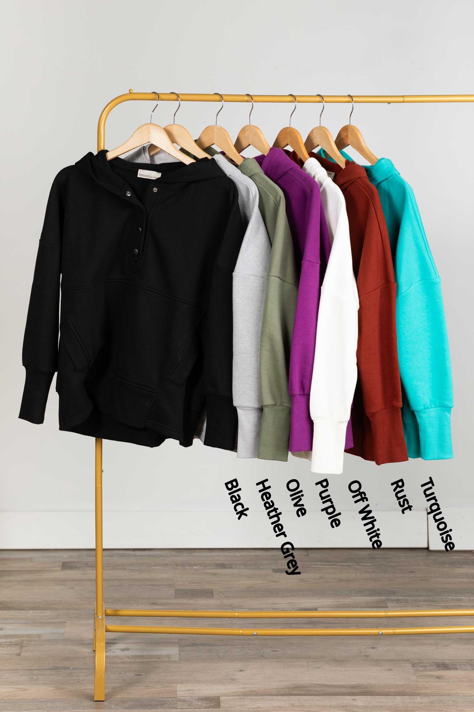 Half Button Fleece Hooded Pullover Product Image