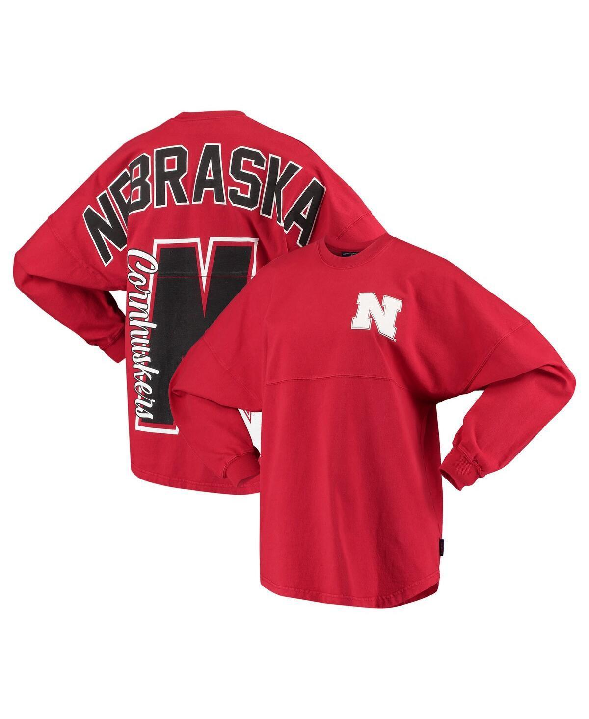 Womens Scarlet Nebraska Huskers Loud n Proud Spirit Jersey T-shirt Product Image