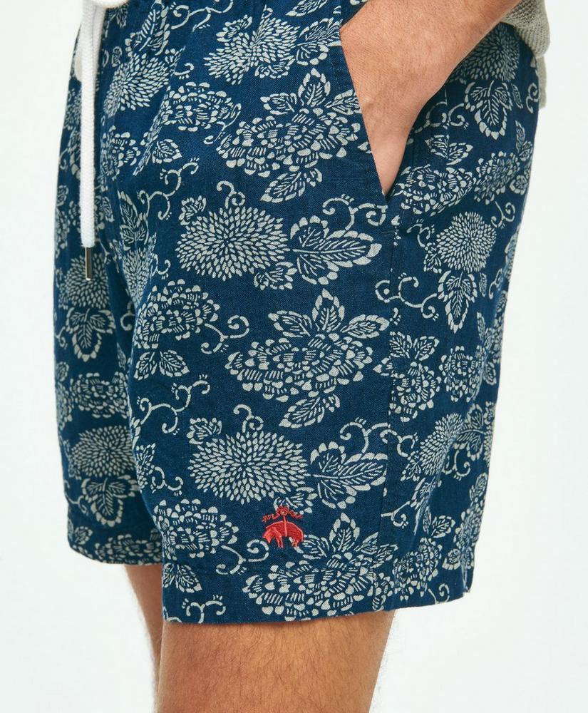 6" Linen-Cotton Floral Printed Friday Shorts Product Image