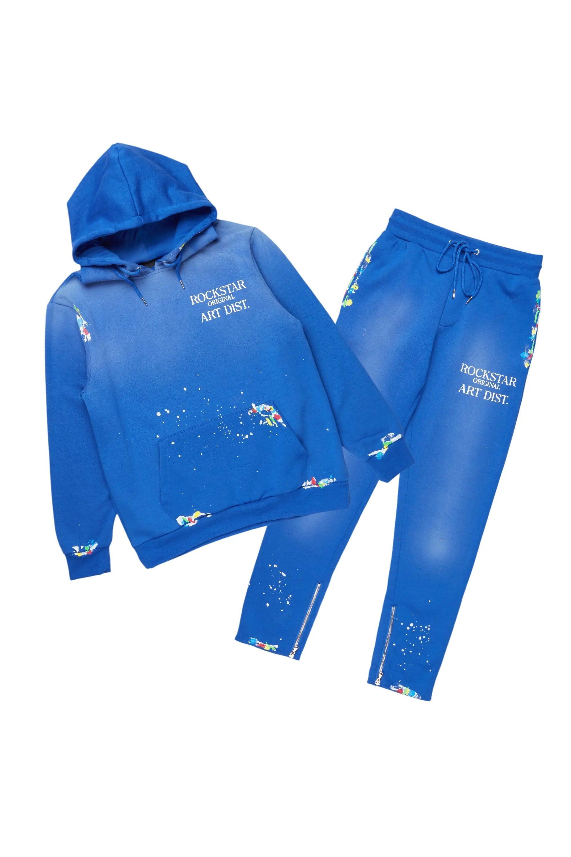 Rockstar Art Dist. Royal Graphic Hoodie Track Set Male Product Image