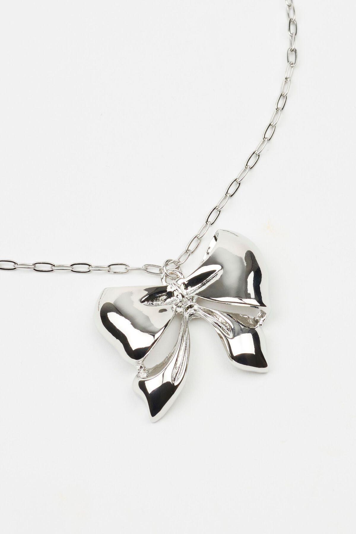 Oversized Metal Bow Necklace Product Image