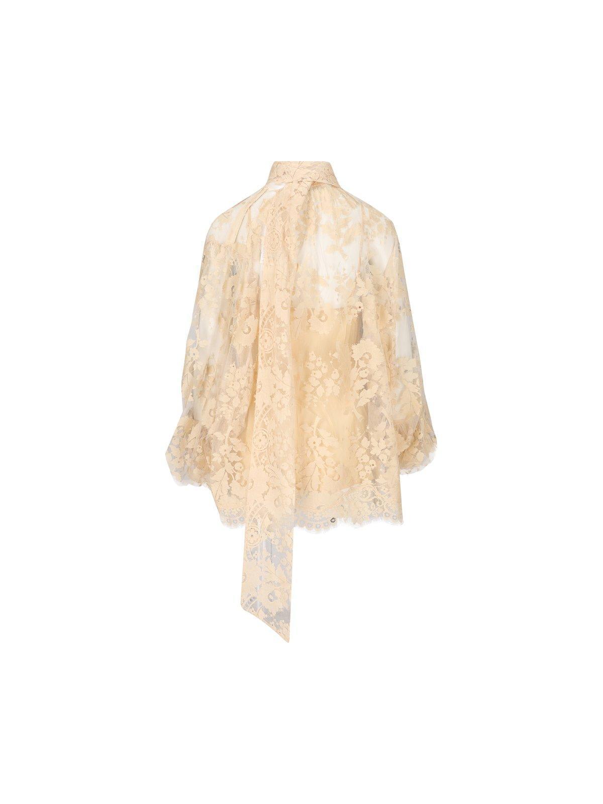 ZIMMERMANN Illustration Laced Blouse In Cream Product Image