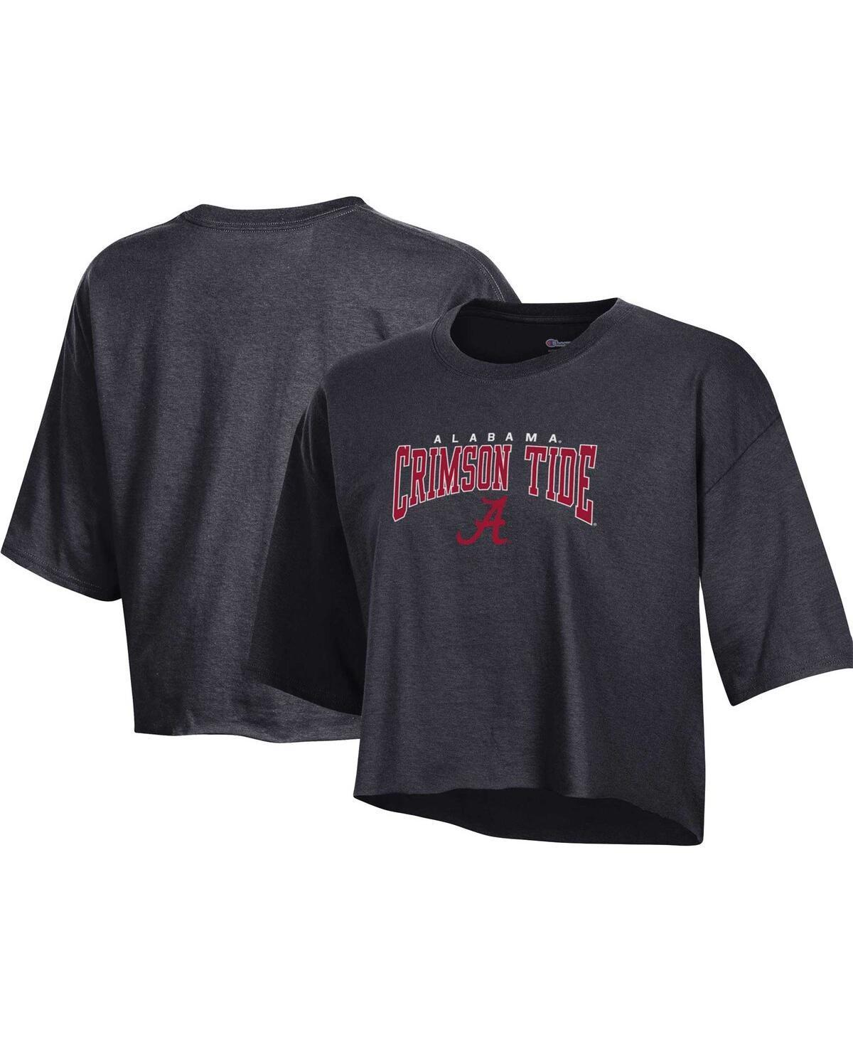 Womens Champion Heather Charcoal Alabama Crimson Tide Boyfriend Cropped T-Shirt Product Image