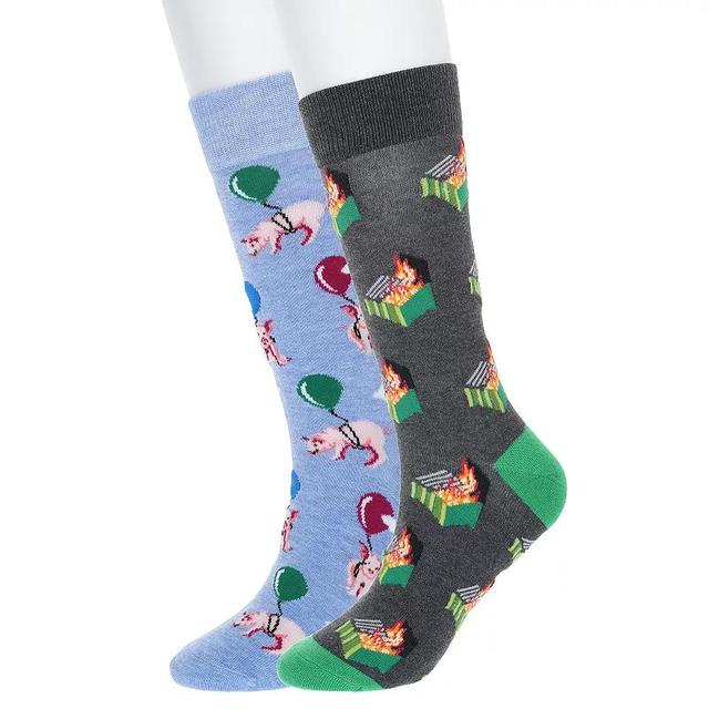 Mens Twisted Toes Novelty Socks, Dumpster Red Pig Fly Product Image