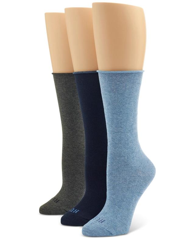 Hue Womens 3-Pk. Roll Top Socks - Oatmeal/Espresso Product Image