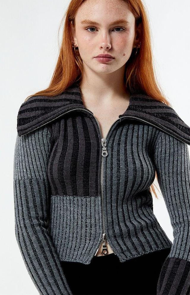 The Ragged Priest Womens Creator Ribbed Knit Cardigan Product Image