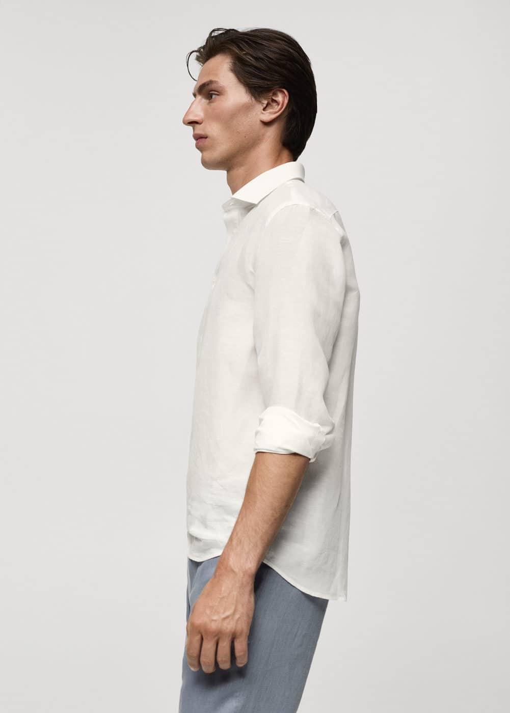 MANGO MAN - Relaxed fit tencel linen shirt off whiteMen Product Image