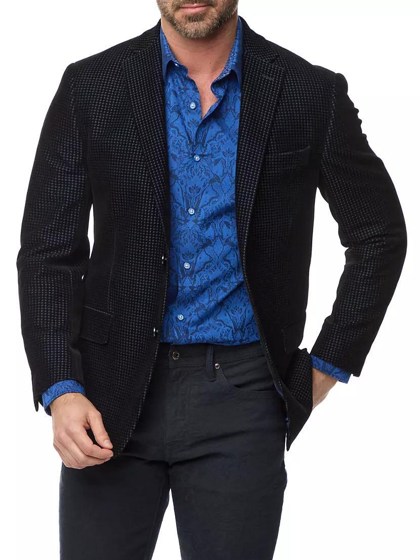 Colden Houndstooth Velvet Two-Button Sport Coat Product Image