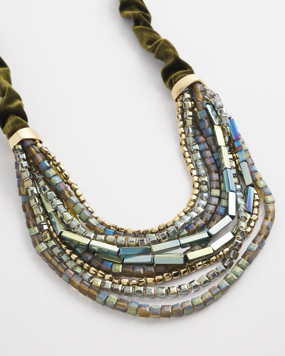 Velvet Beaded Statement Necklace Product Image