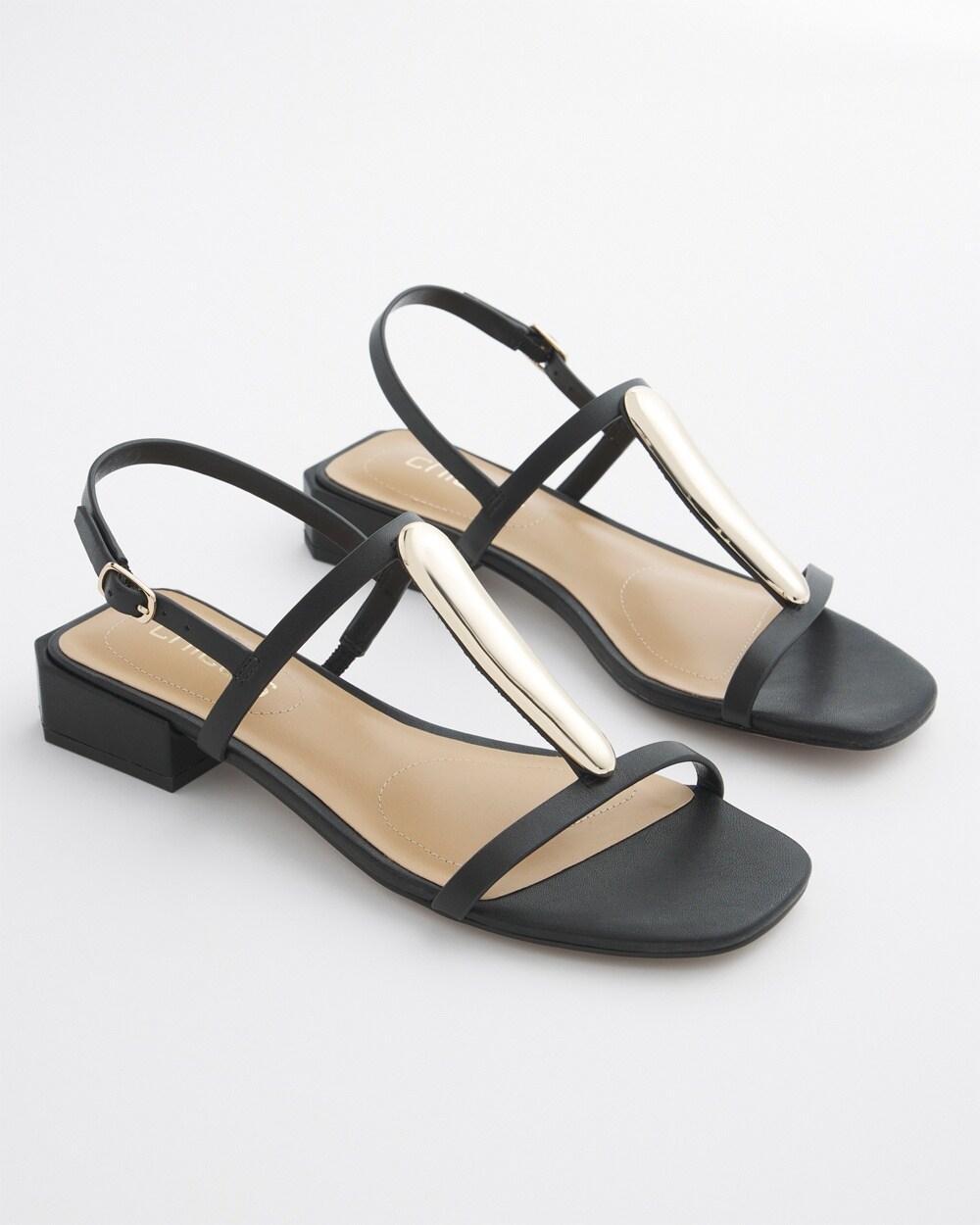 Black T-Strap Sandals size 9   Chico's - Black - Women Product Image