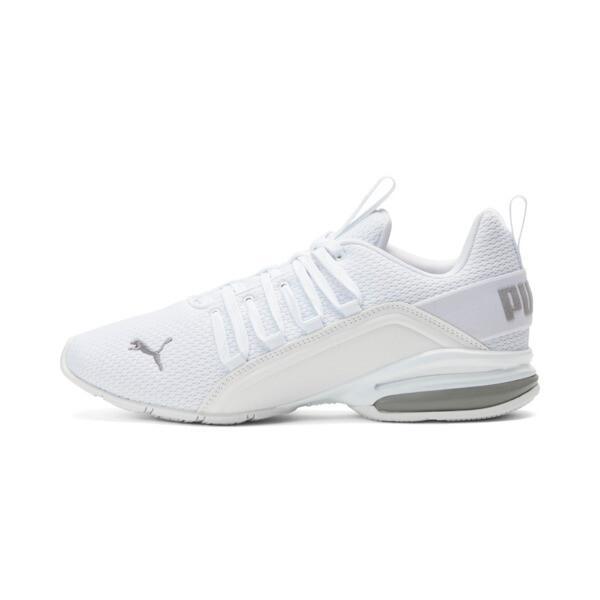 PUMA Axelion Refresh Men's Running Shoes in White/Silver Product Image