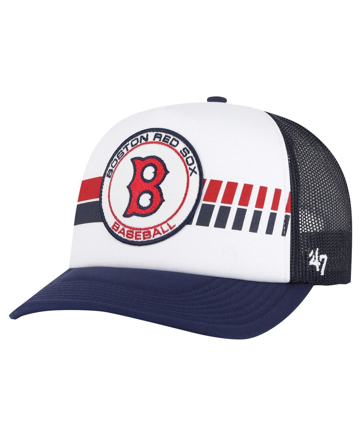 Mens 47 White Boston Red Sox Cooperstown Collection Wax Pack Express Trucker Adjustable Hat, Blue Product Image