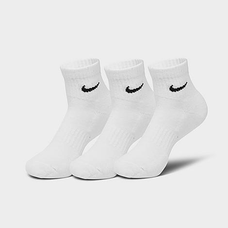 Womens - Nike Mid Ankle 3 Pack Socks - Black/White Product Image