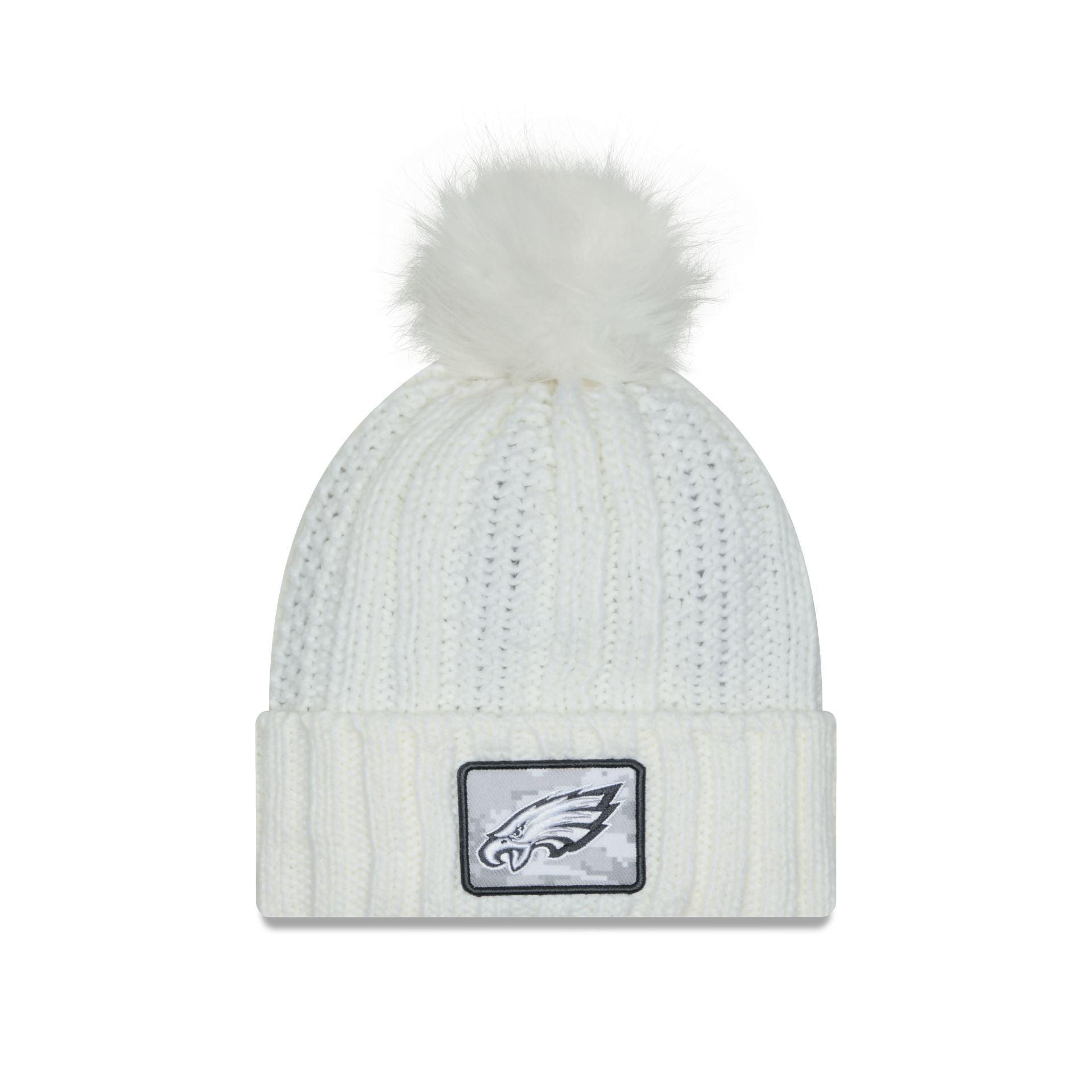 Philadelphia Eagles 2024 Salute to Service Women's Pom Knit Hat Female Product Image