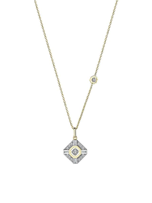 Womens Focus Two-Tone 14K Gold & 0.32 TCW Diamond Pendant Necklace Product Image