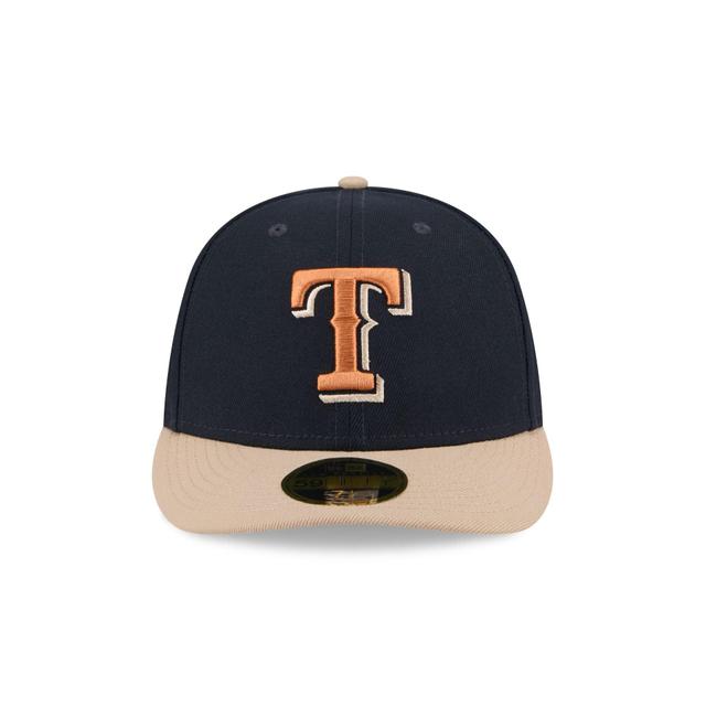 Texas Rangers Blue Ivory Low Profile 59FIFTY Fitted Hat Male Product Image