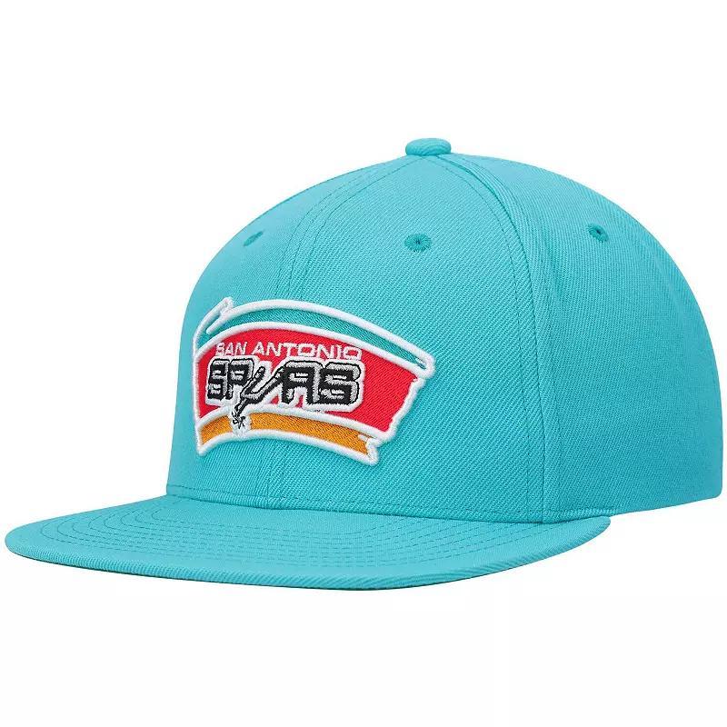 Mens Mitchell & Ness Teal San Antonio Spurs Hardwood Classics Team Ground 2.0 Snapback Hat Product Image