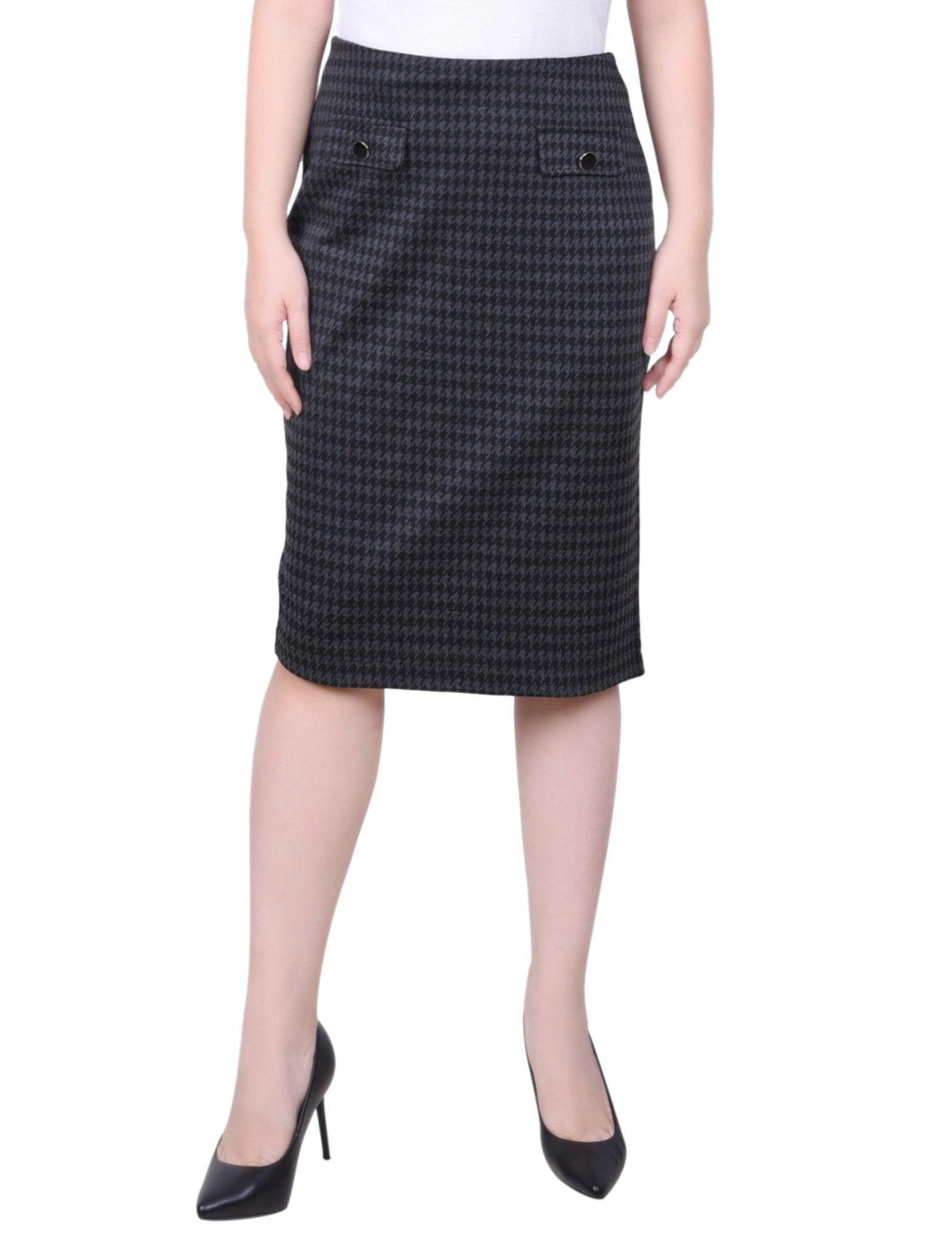 Knee Length Double Knit Skirt - Petite Product Image