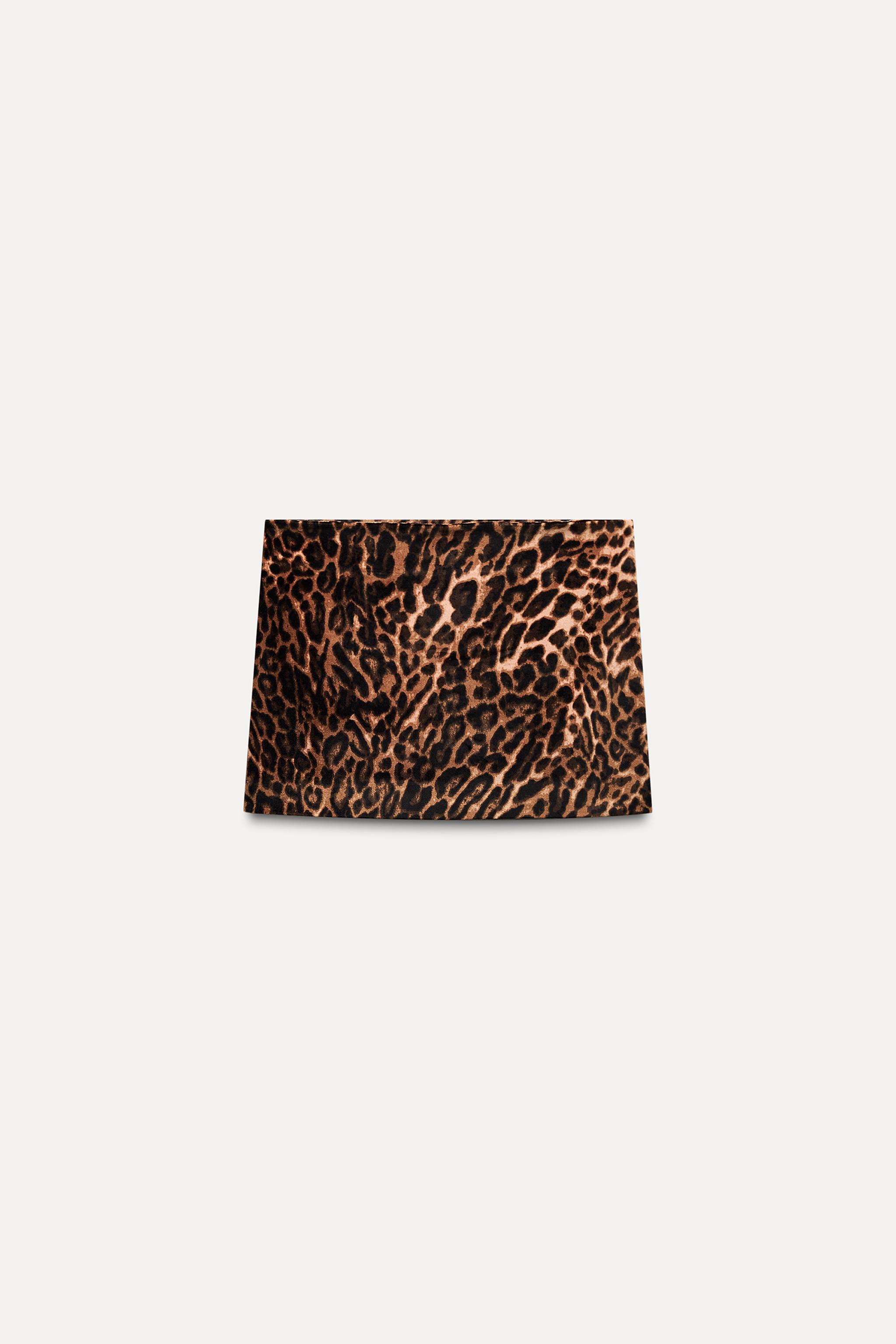 ANIMAL PRINT VELVET MINI SKIRT Product Image