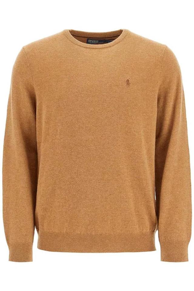 Wool Pullover With Pony Embroidery In Brown Product Image