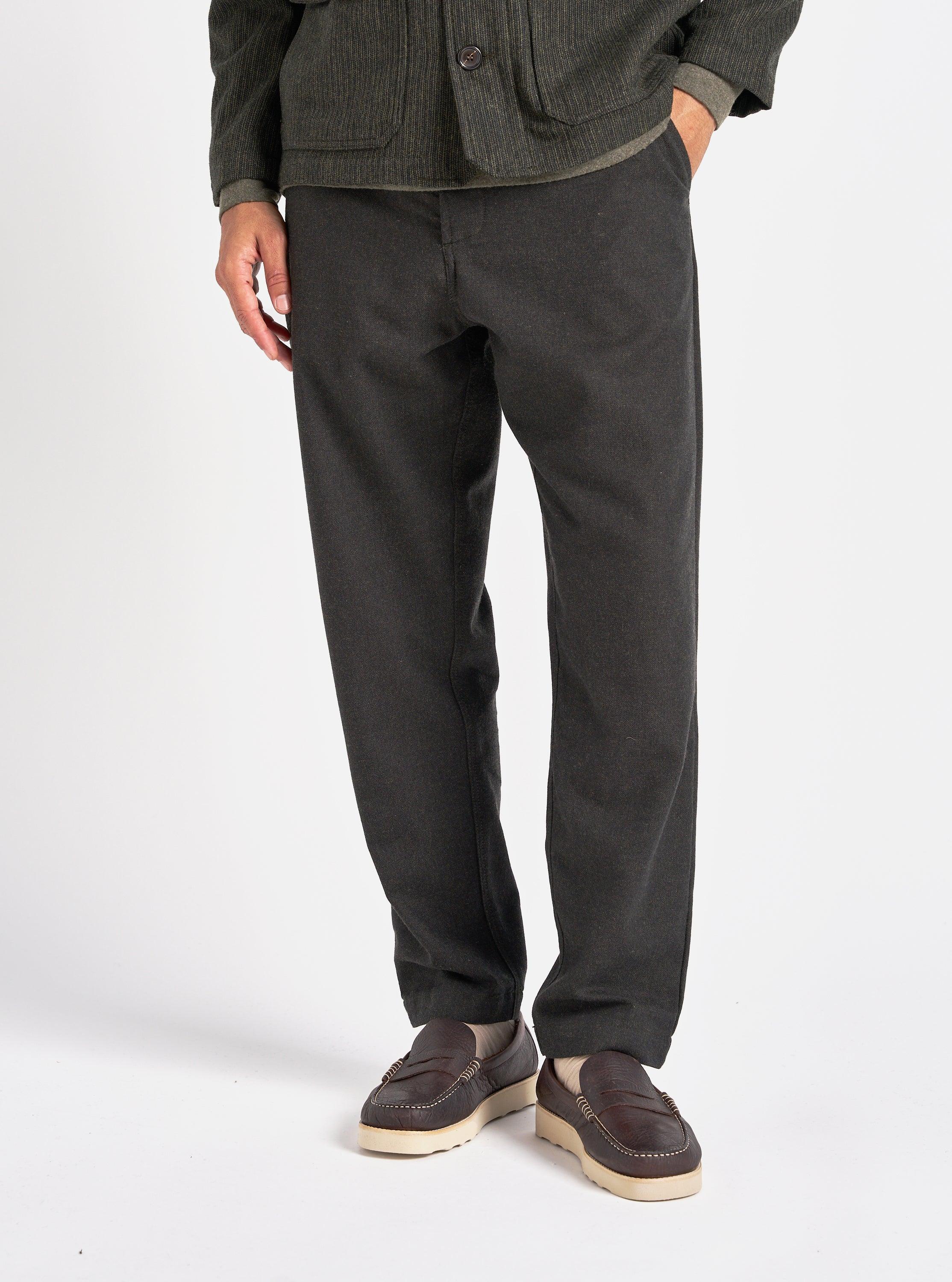 Universal Works Military Chino in Olive Upcycled Italian Tweed product image