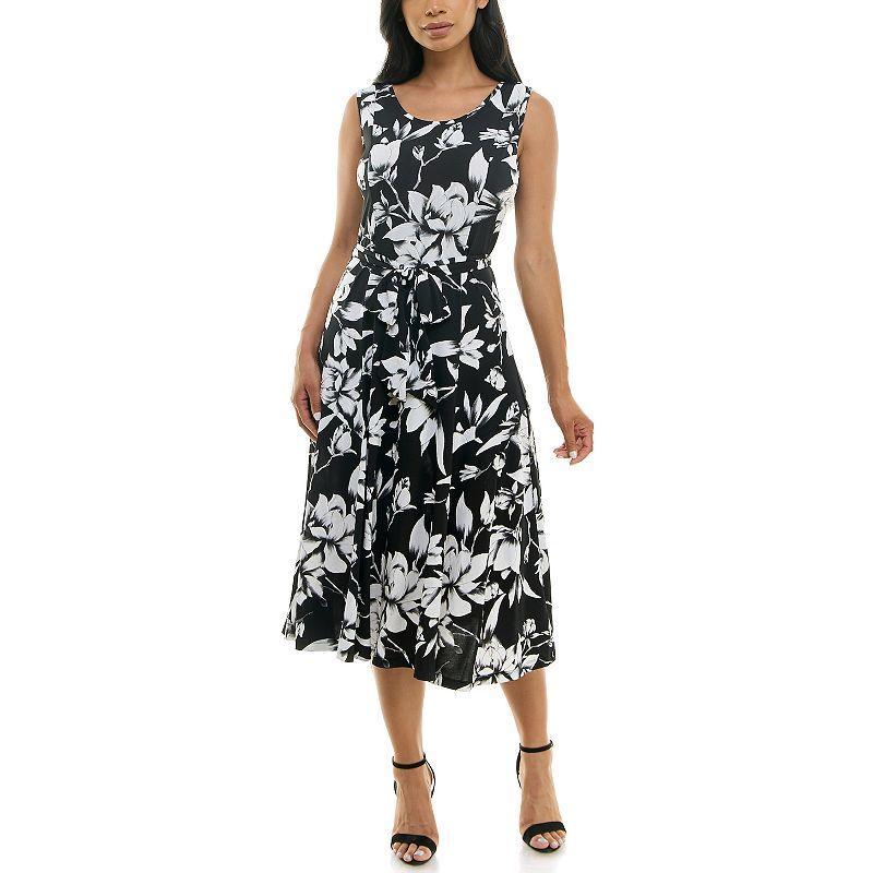 Womens Nina Leonard Print Midi Dress Blue Pink Team Product Image