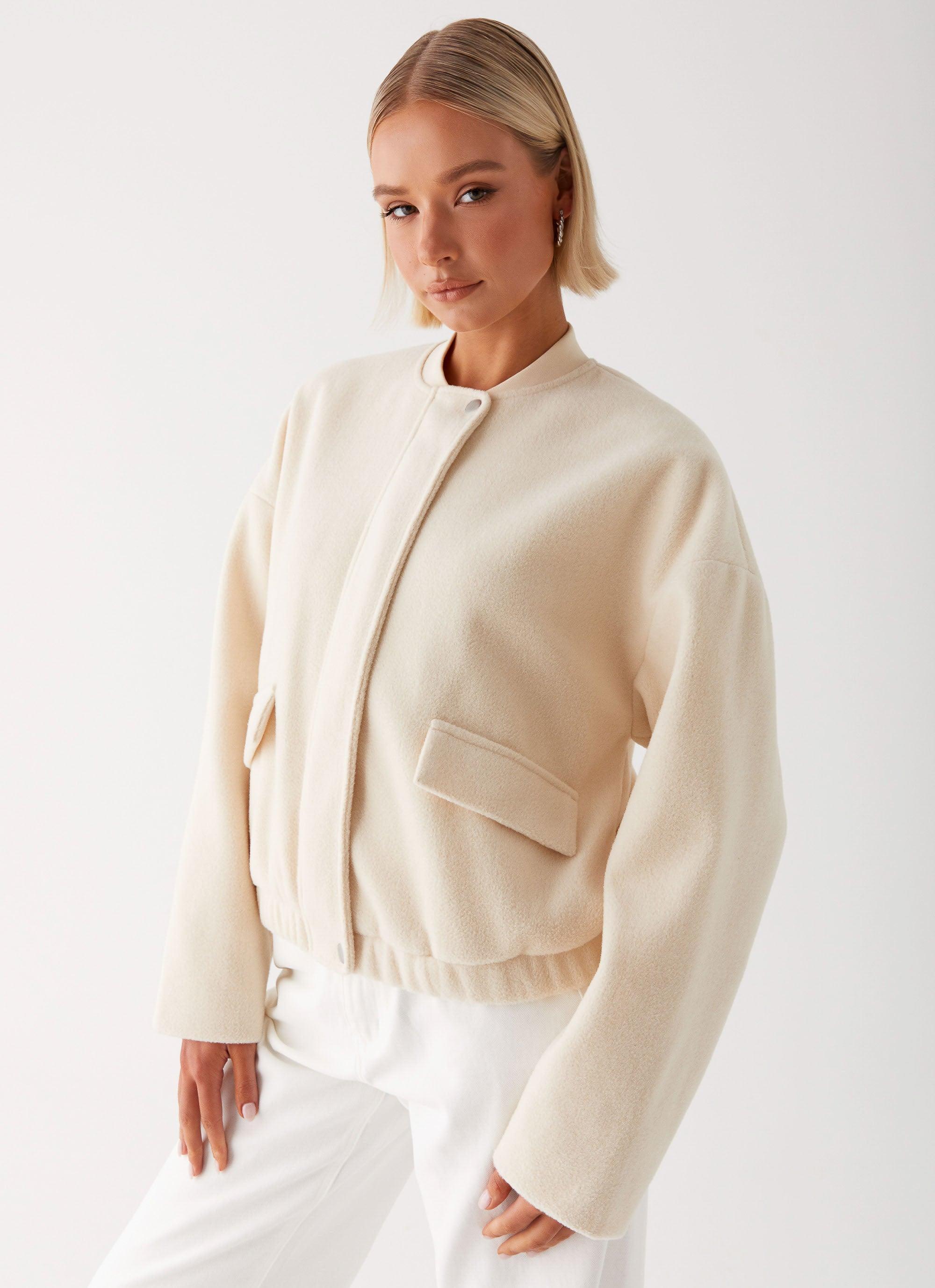 Cloudia Bomber Jacket - Ivory Product Image