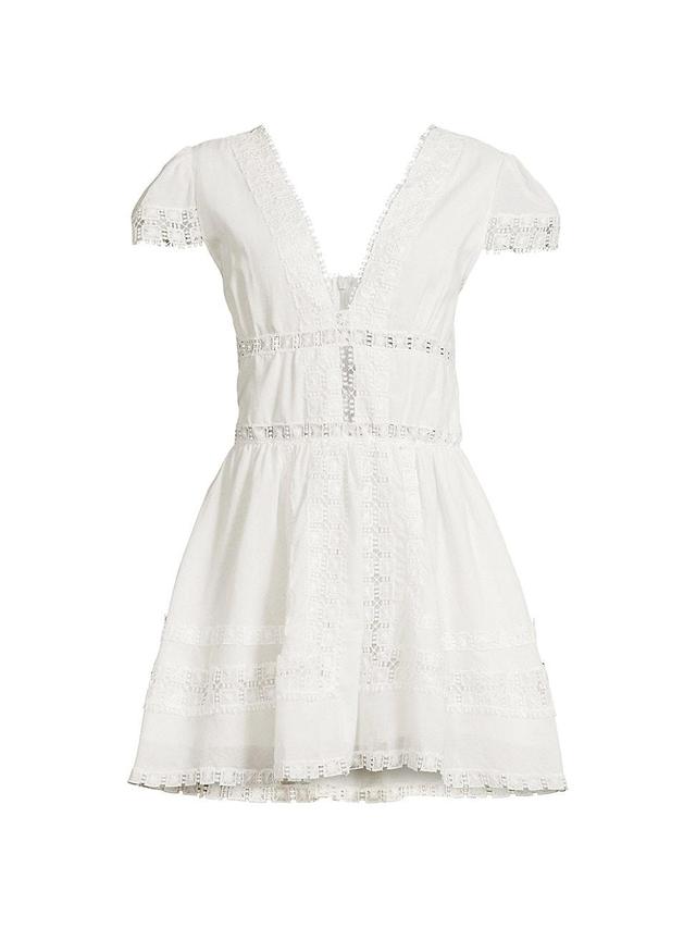 Womens Piper Lace-Trimmed Cotton Minidress Product Image