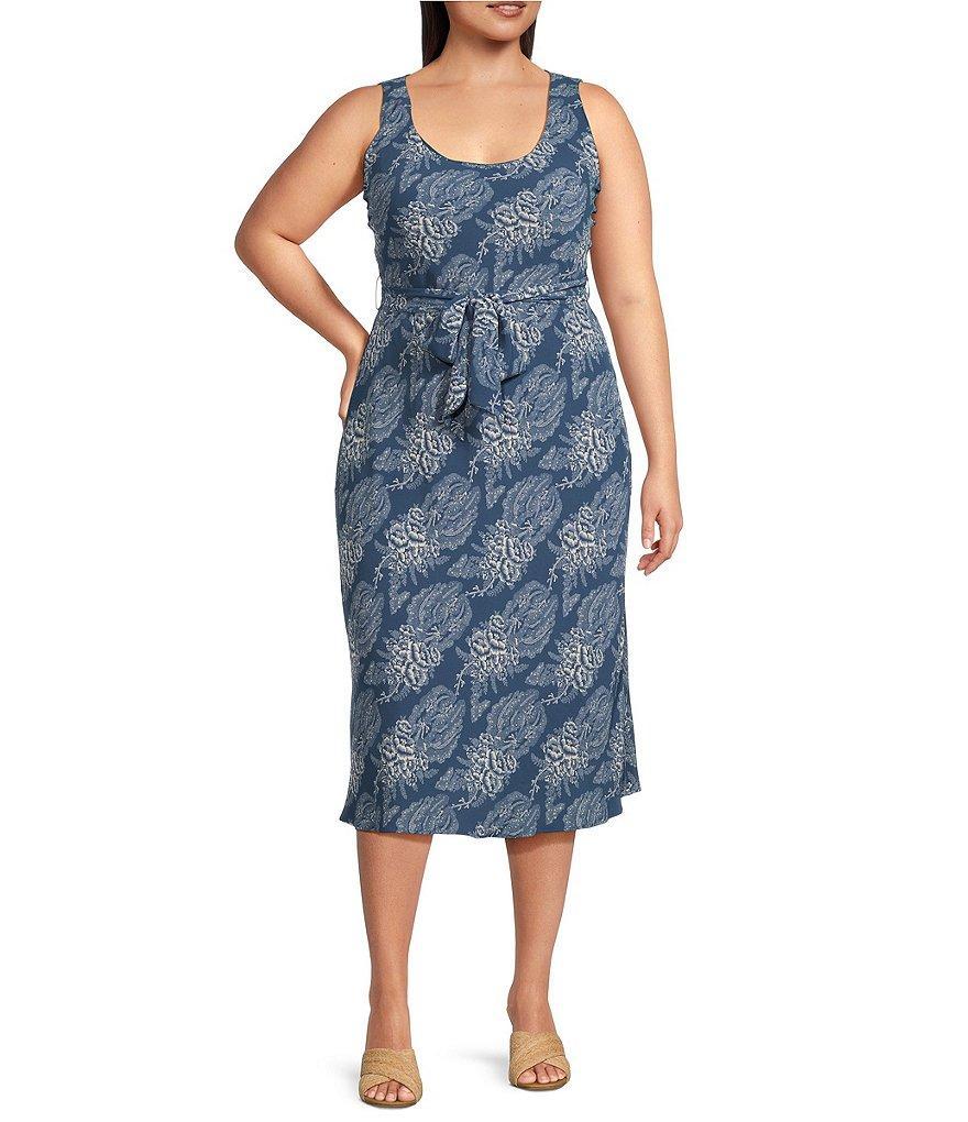 Lauren Ralph Lauren Plus Size Sleeveless Scoop Neck Floral Midi Dress Product Image