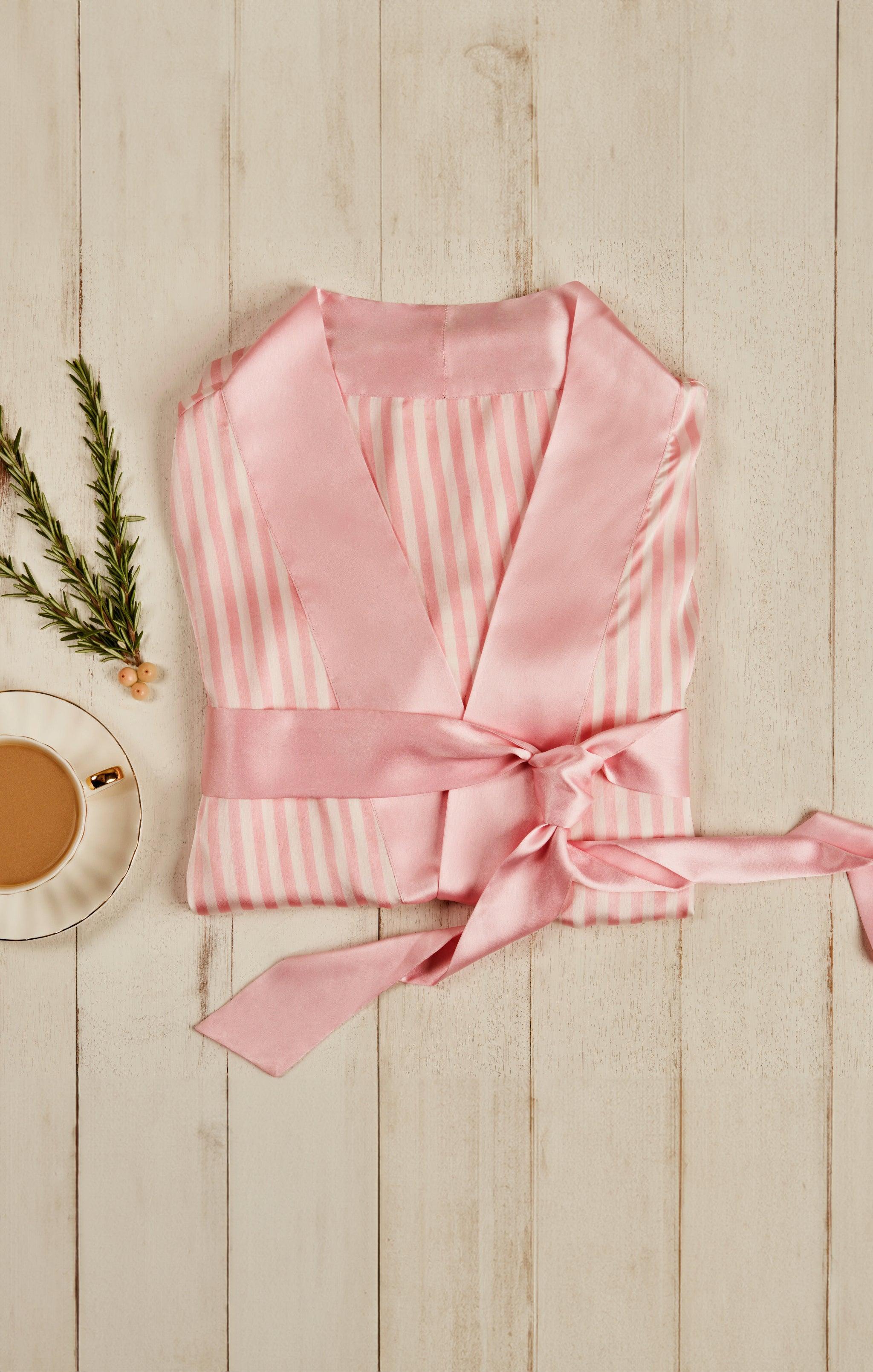 Mumu x Curateur The Harlow Robe ~ Pink Stripe Product Image