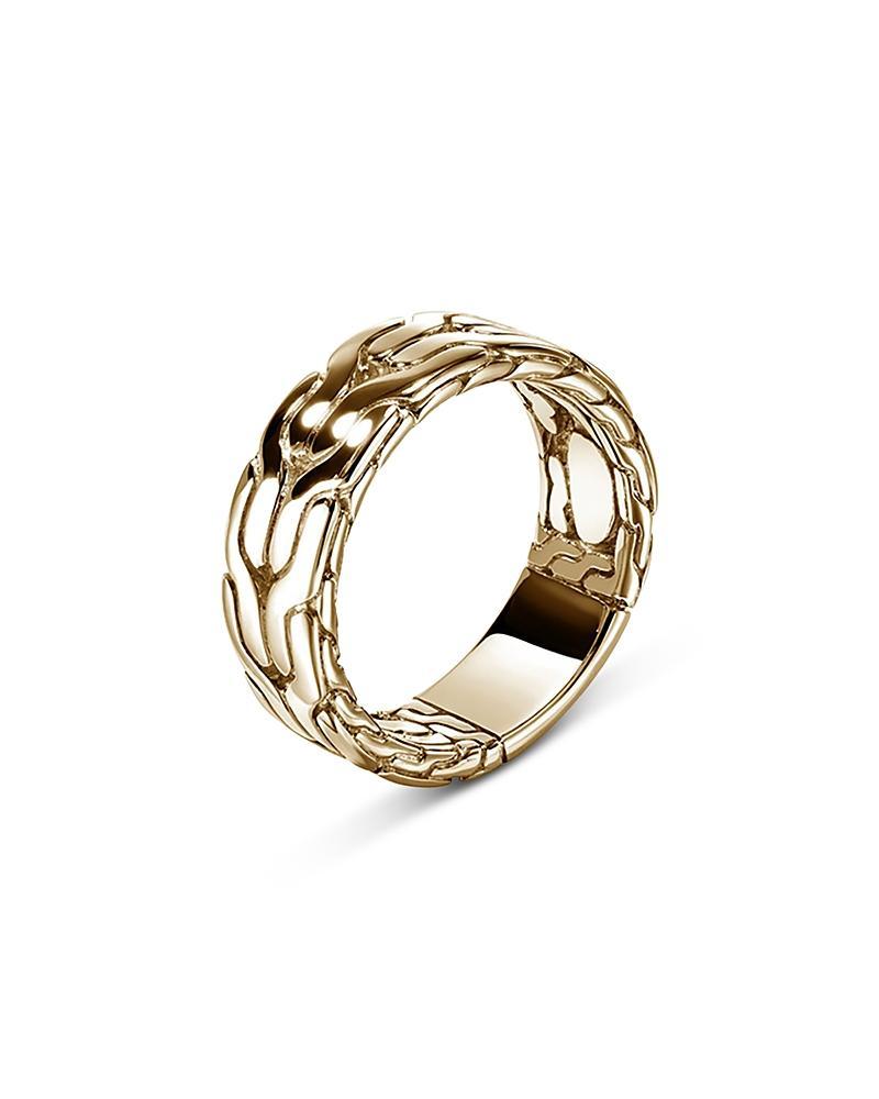 John Hardy Mens 14K Yellow Gold Carved Chain Ring Product Image