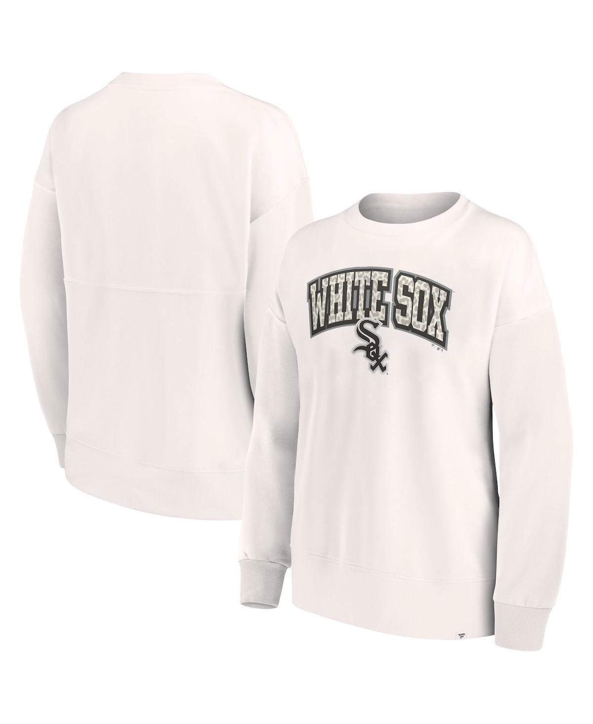 Womens Fanatics Branded Cream Chicago White Sox Leopard Pullover Sweatshirt Product Image