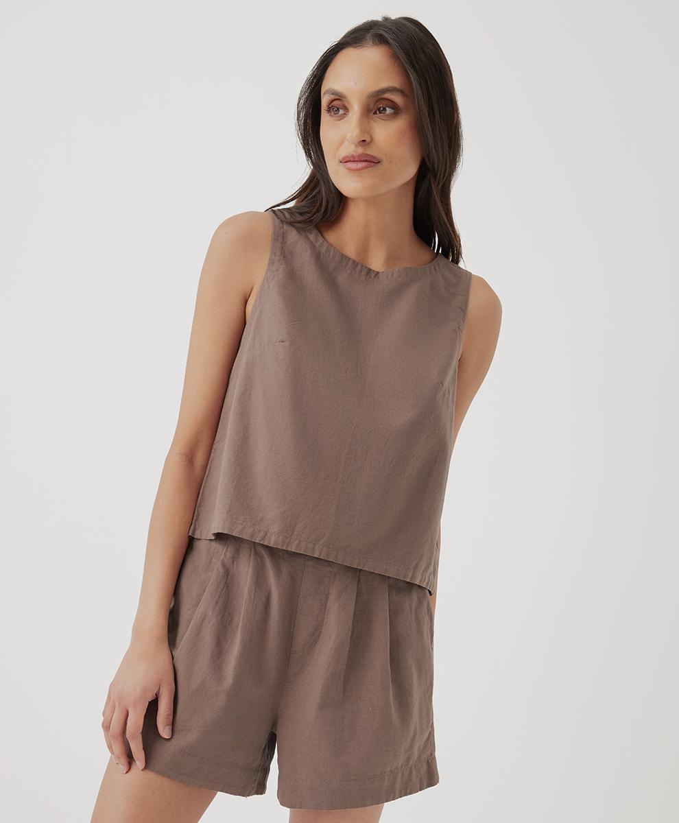 Womens Canopy Linen Blend Tulip Back Tank 3XL Product Image