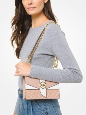 Greenwich Small Color-Block Logo and Saffiano Leather Crossbody Bag Product Image