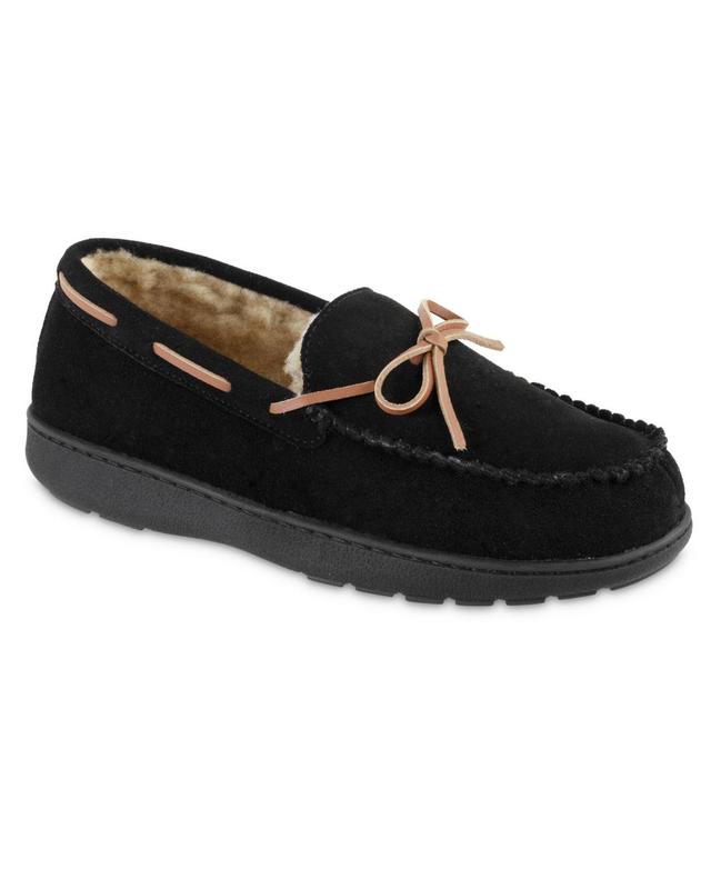 Isotoner Signature Mens Genuine Suede Moccasin Comfort Slipper with Berber lining Product Image