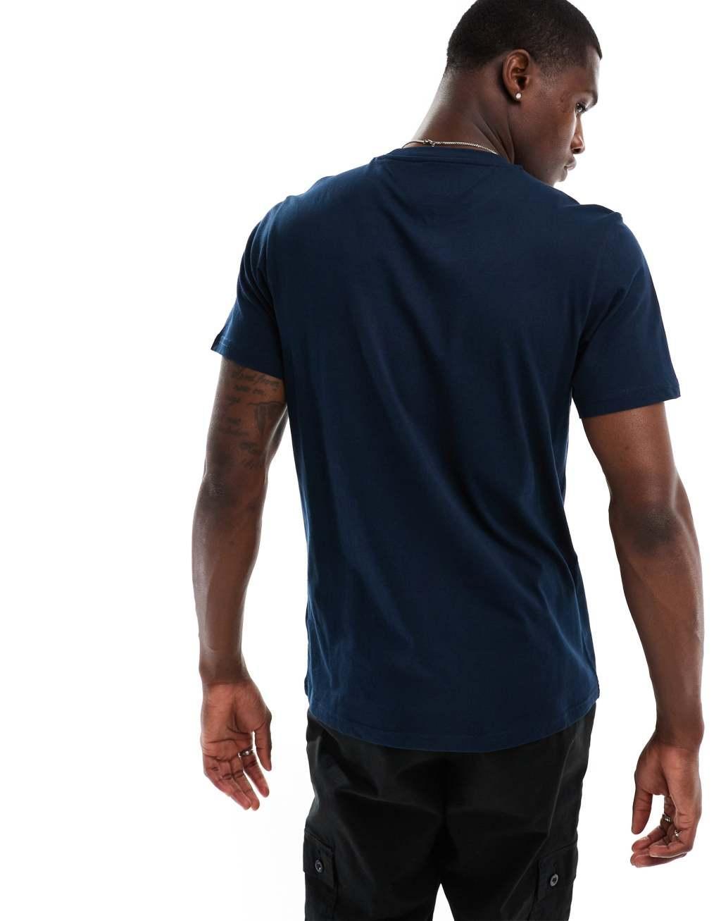 Tommy Jeans slim essential flag t-shirt in navy Product Image