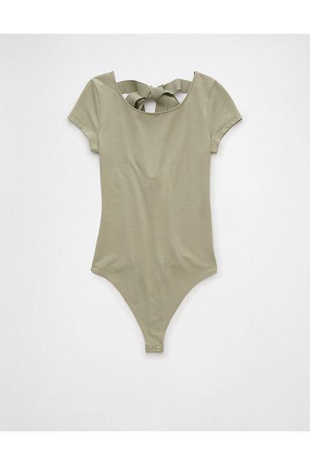 AE Bow-Back Short-Sleeve Bodysuit Womens Product Image