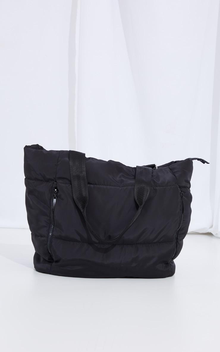  Black Quilted Oversized Tote Bag Product Image