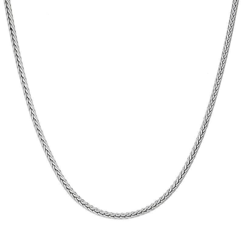 Mens LYNX Stainless Steel Wheat Chain Necklace Silver Product Image