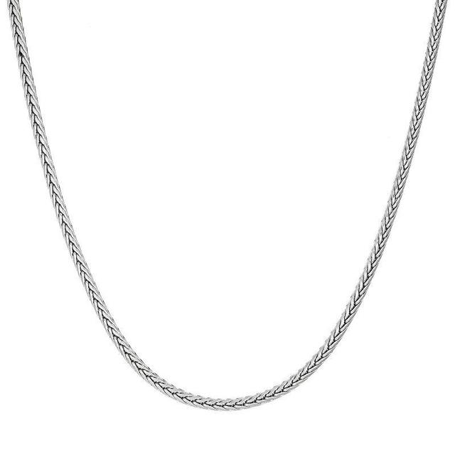 Mens LYNX Stainless Steel Wheat Chain Necklace Silver Product Image