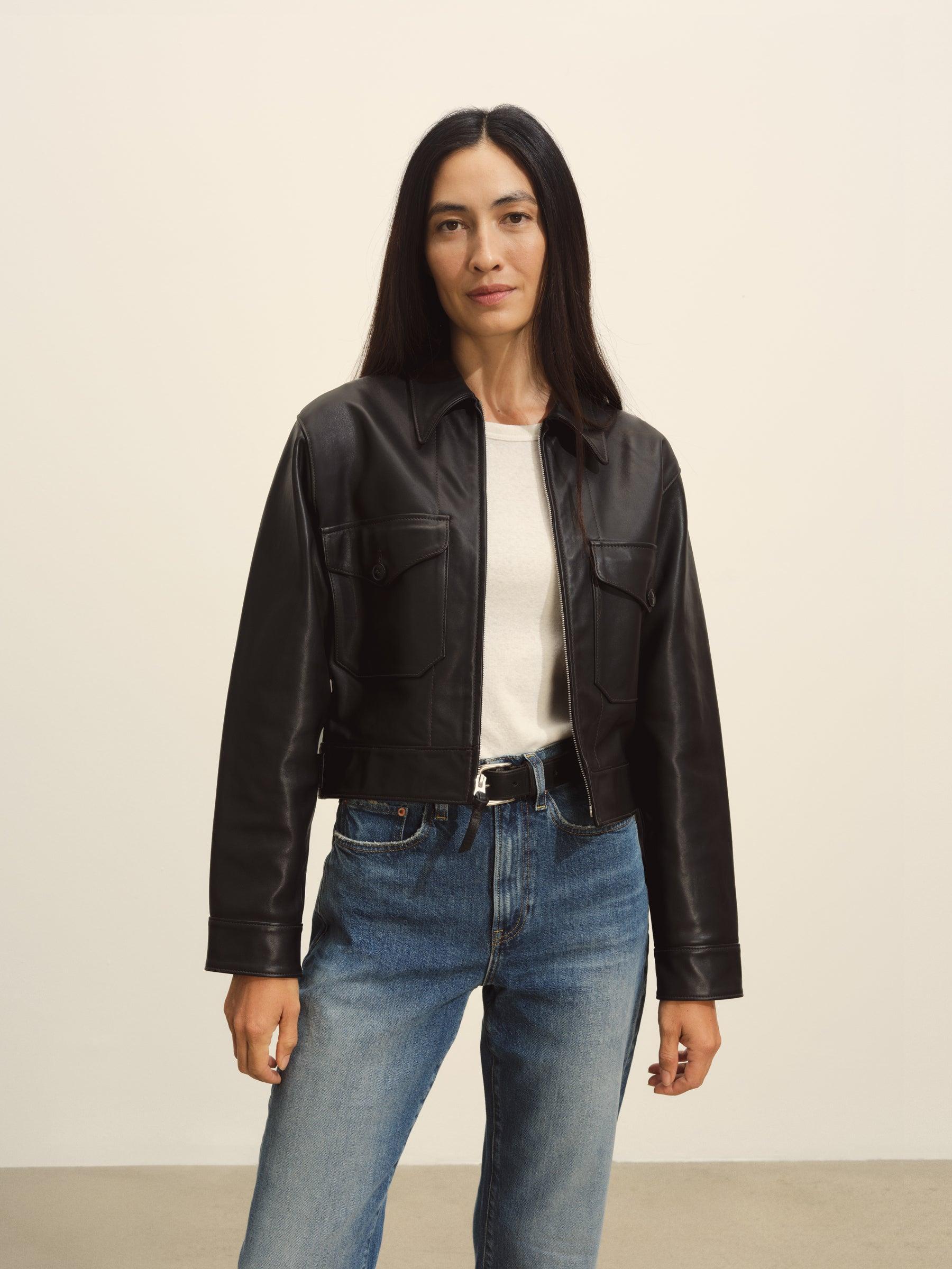 Black Heritage Leather Rider Jacket Product Image