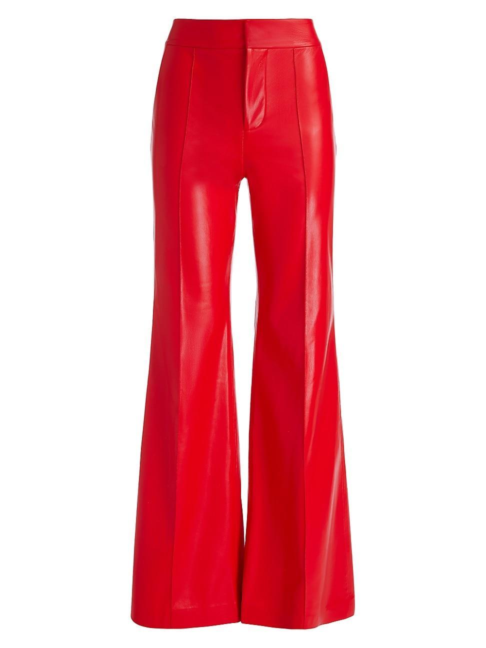 Alice + Olivia Dylan Wide Leg Faux Leather Pants Product Image