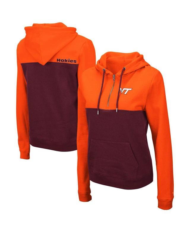 Womens Colosseum Orange Virginia Tech Hokies Aidan Half-Zip Hoodie - Orange Product Image