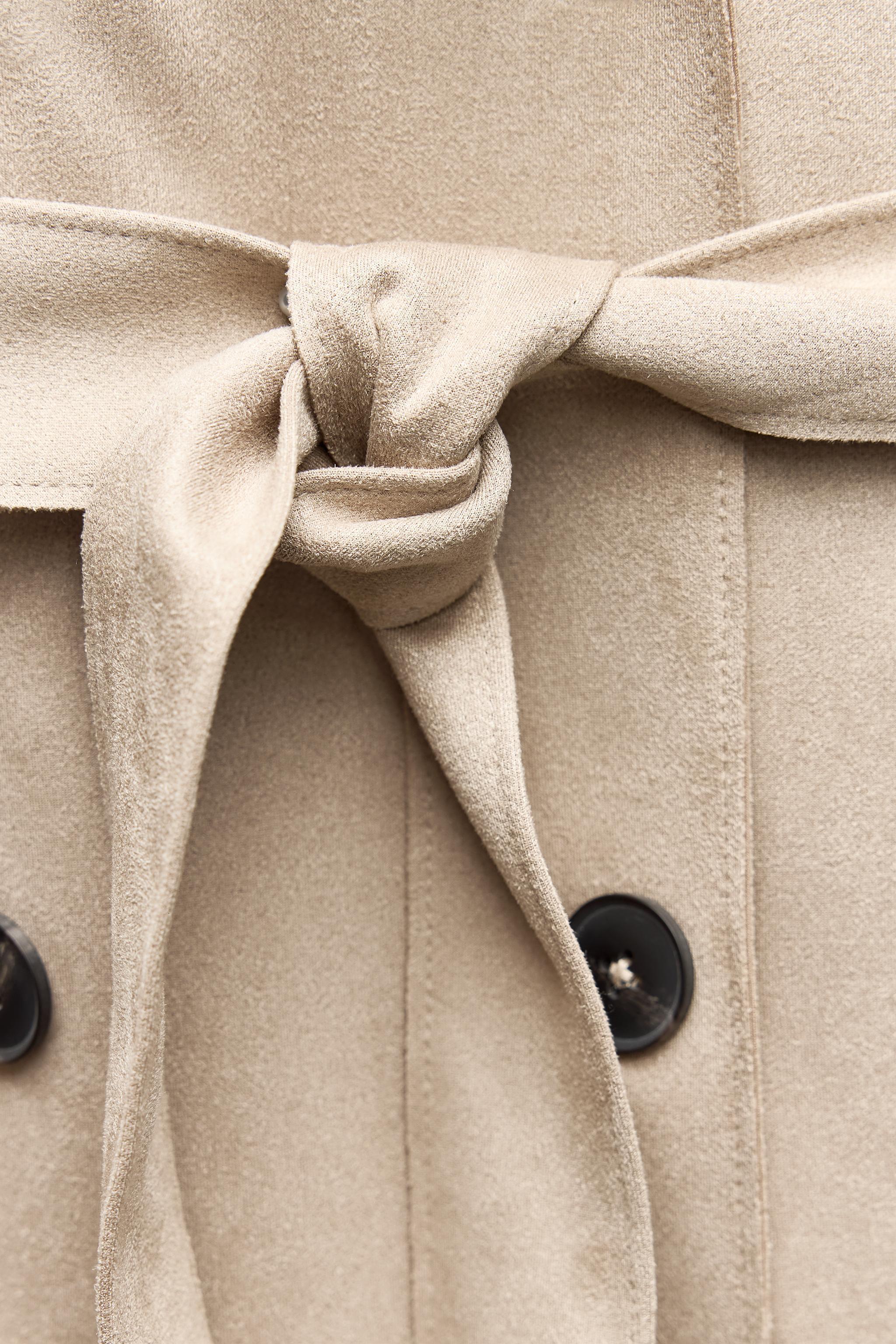 FAUX SUEDE TRENCH COAT Product Image