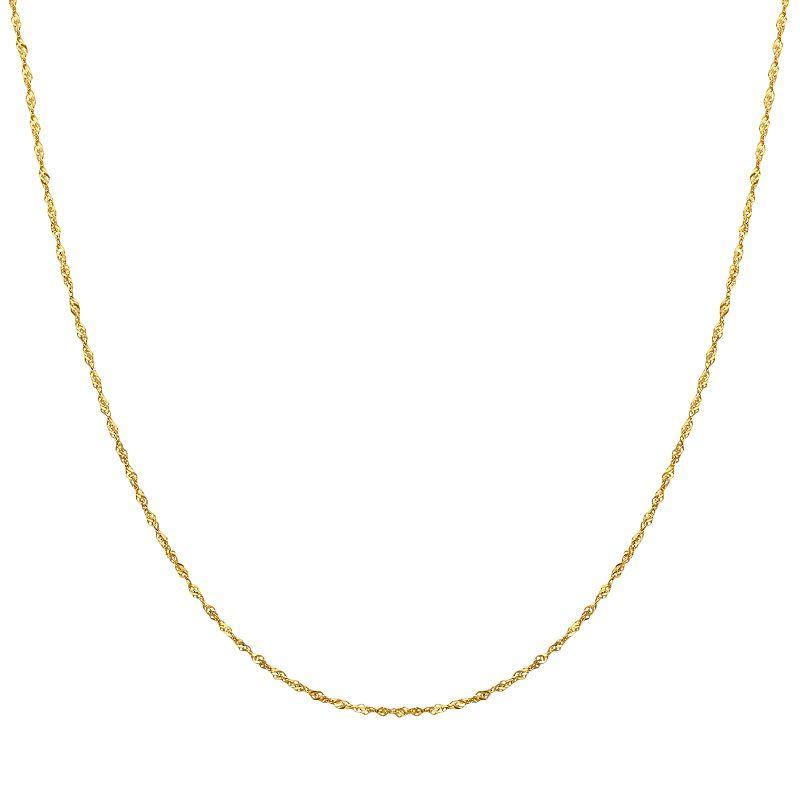 Everlasting Gold 14k Gold Singapore Chain Necklace, Womens Yellow Product Image